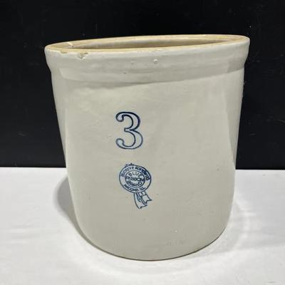 Buckeye Pottery Co Blue Ribbon Brand 3 Gallon Stoneware Crock