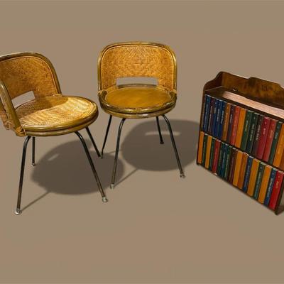 Hardcover Roger Troy Peterson Fifty Anniversary Field Guides On Hanging Shelf & Two Small Chairs 