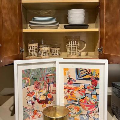 “Bread & Pasta Love” Framed Prints, Crate&Barrel Bowls + Plates, Seagrass-Wrapped Glassware & More