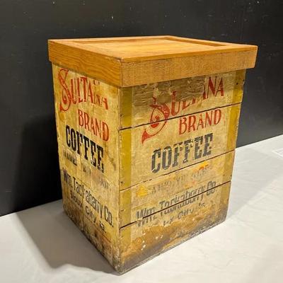 Sultana Brand Wooden Coffee Bin