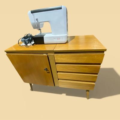 Bernette Sewing Machine & Vintage Sewing Table 