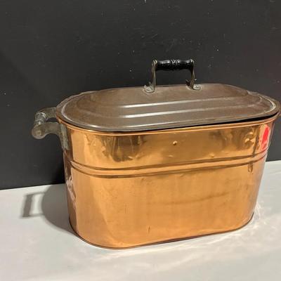 Vintage Antique Copper Wash Boiler 