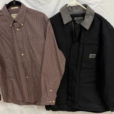 "Dickies" Coat and "Eddie Bauer" Button Up Shirt