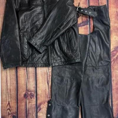 “Dockers” Leather Jacket and Leather Chaps