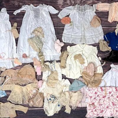 Vintage Doll Clothes and Kid's Leather Boots