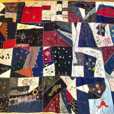 Antique Handmade Crazy Quilt