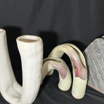 3 Ikebana Ceramic Vessels 