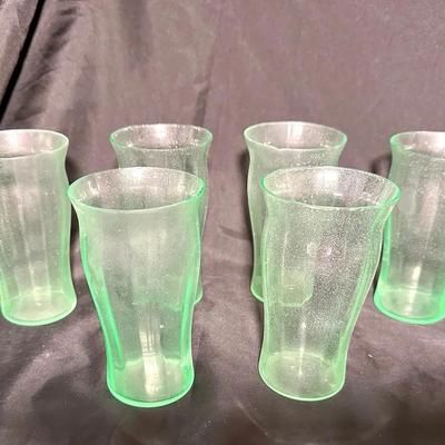 Set Of 6 Uranium Glasses