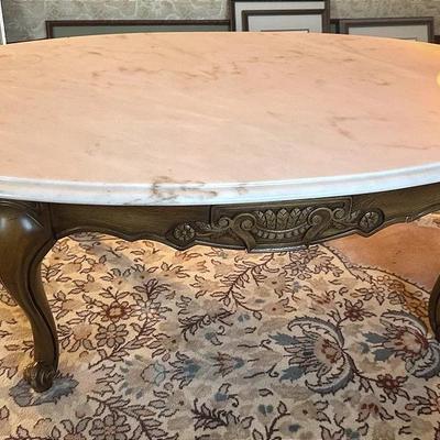 Marble Top French Style Coffee Table