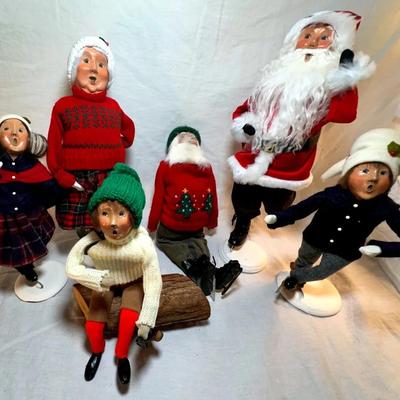6 Piece Byers' Choice Carolers Ice Skating Themed