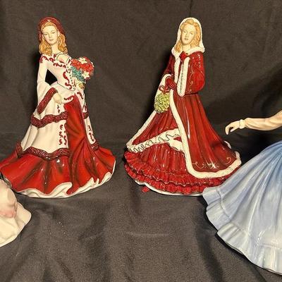 Lot of Royal Doulton Figures: Pretty Ladies Christmas & More