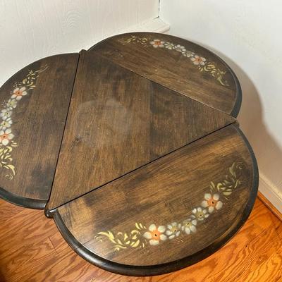 Triangular Drop Leaf Side Table 