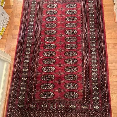 5’ft by 3’3” Red Bokhara Red Rug