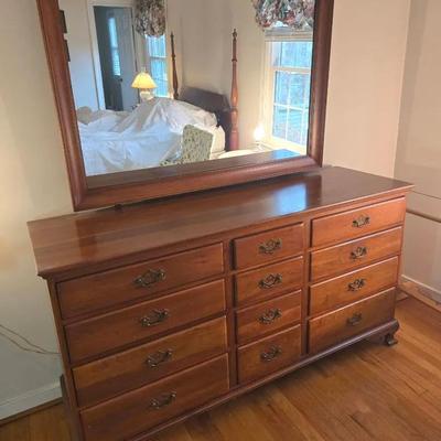 Continental Vintage 12 Drawer Dresser & Night Stand 
