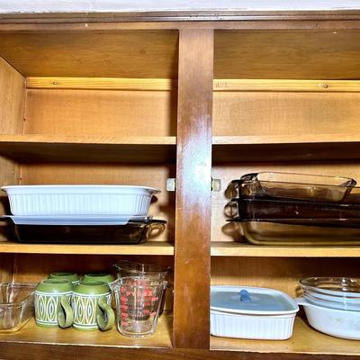 Kitchen  Cabinet Of Pyrex, Corningware, Fire King & More