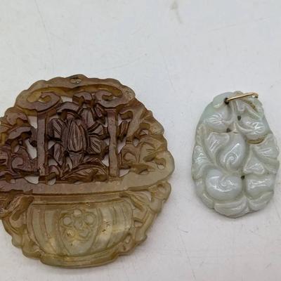 Two Carved Jade Pendants