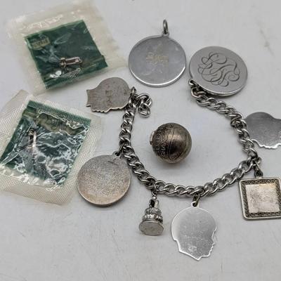 Sterling Silver Charm Bracelet + Extras 