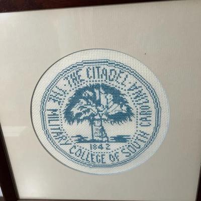 The Citadel Framed Cross Stitch Logo 
