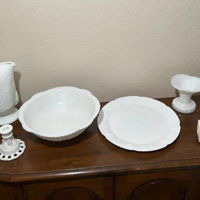 Collection Of Milk glass 