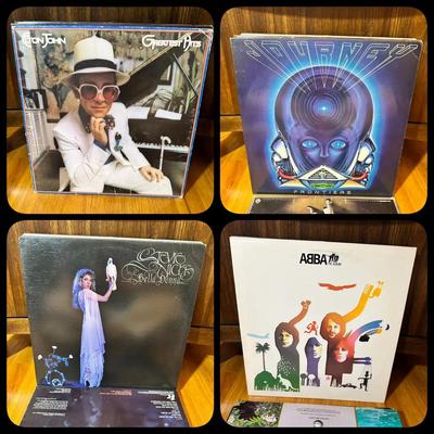 12 Record Albums & Stack Of 45’s Elton John, Stevie Nicks & More