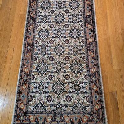 Handmade Wool Oriental Rug Mat 54" × 29"