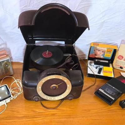 Vintage Zenith Record Player, Movie Camera, RCA Radio +