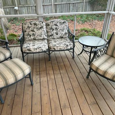 Cast Aluminum Porch Seating Set 