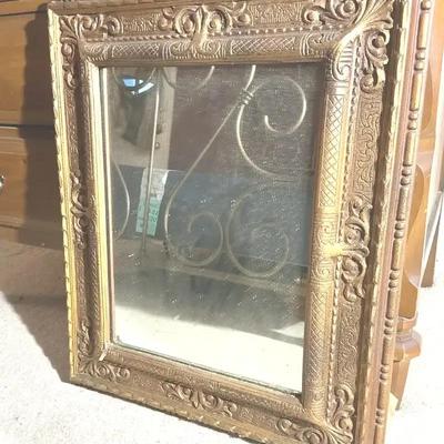 21x25 Wood Frame Gold Mirror 