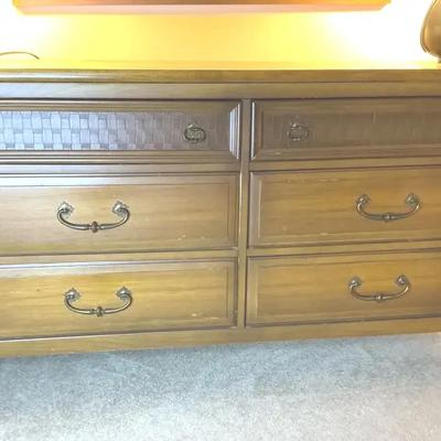 6 Drawer Basket Weave Drawer Design Dresser 
