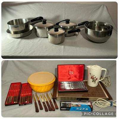 Vintage Kitchen Goods incl. Revereware, Faberware, Zippo, & More