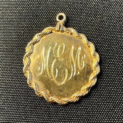 14k Gold Monogrammed Pendant (6.48 Grams)