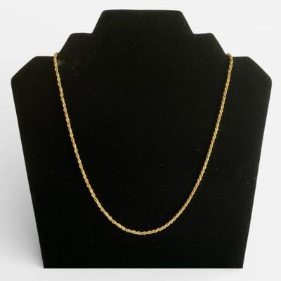 14k Gold Rope Chain Necklace (20 Inch) (8.18 Grams)