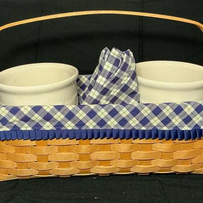 Longaberger Blue Ribbon Collection Canning Basket with Crocks