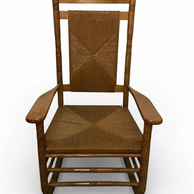 Oak Rush Rocking Chair 