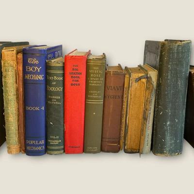 Antique Classic Books & Study - Rip Van Winkle, Bulwer Lyton’s Works, Longfellow (LR66)