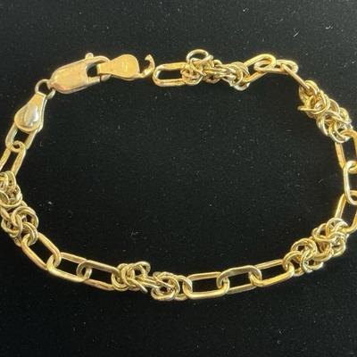 14k Gold Figaro Bracelet (Broken Clasp) (7.5 Inch) (5 Grams)