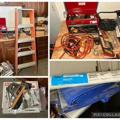 Tools, Toolbox, Ladder, Tarps & Dropcloths