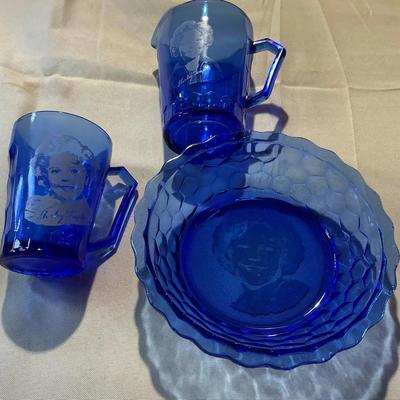 Shirley Temple Blue Cobalt Glass 