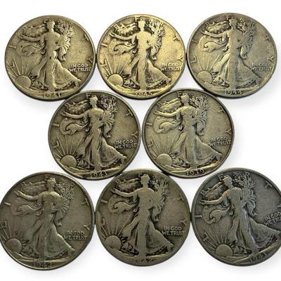 Walking Liberty Silver Half-Dollars (8 Count)