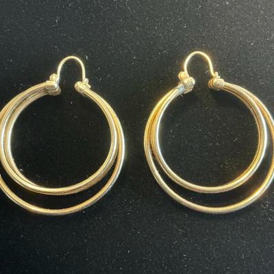 14k Gold Triple Hoop Earrings (5.78 Grams)
