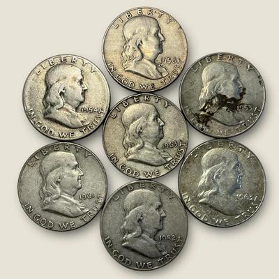Franklin Silver Half-Dollars (7 Count)