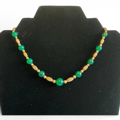 14k Gold Chalcedony Necklace (15 Inch)