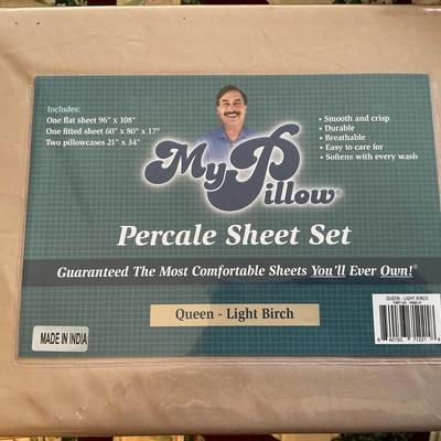 My Pillow Queen Size Percal Sheet Set 