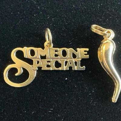 14k Gold Small Pendants (1.62 Grams Total)