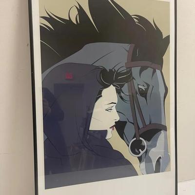 “The Horse Mirage” Patrick Nagel Framed Poster, 1993