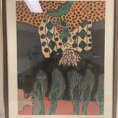 Lithograph “Oiseau Fleur du Ciel” By Corneille, Artist’s Proof