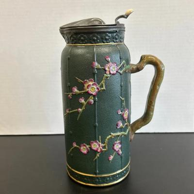 Pinder Bourne Japanese Sprays Prunus Relief Jug With Lid