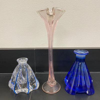 Trio Of Glass Bud Vases