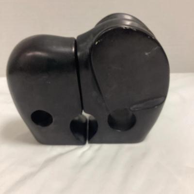 Carved Plaster Elephant Book Ends Kisii Style