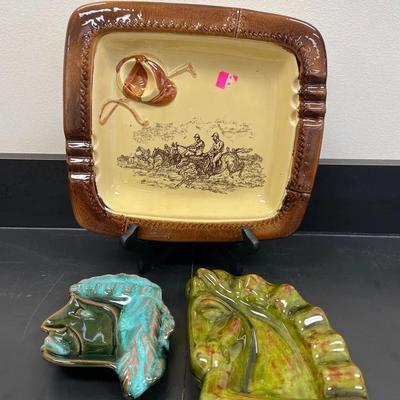 Trio Of Porcelain Glazed Dishes